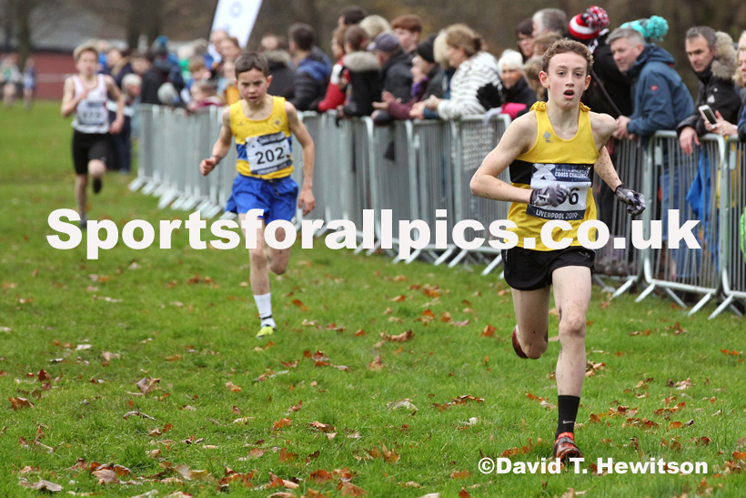 Boys under-13s, 2019 European Cross Country Trials and British Cross Challenge, Sefton Park, Liverpool.  Photo: David T. Hewitson/Sports for All Pics